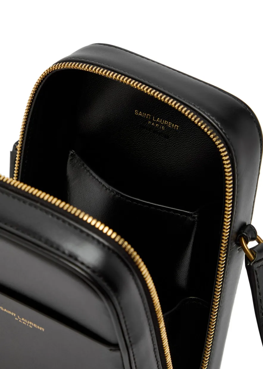 Dailycase logo leather cross-body bag