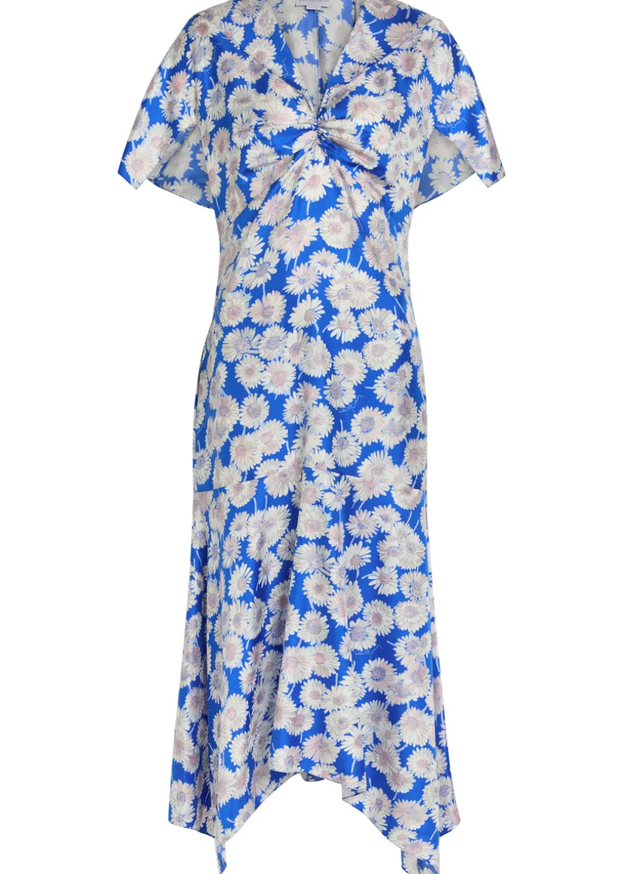 Daisy floral-print silk midi dress