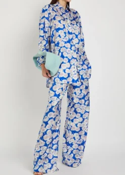 Daisy floral-print silk shirt