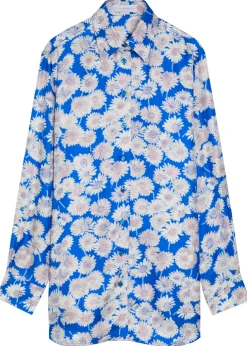 Daisy floral-print silk shirt