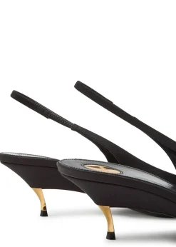 Dakota 50 floral-appliquéd satin mules