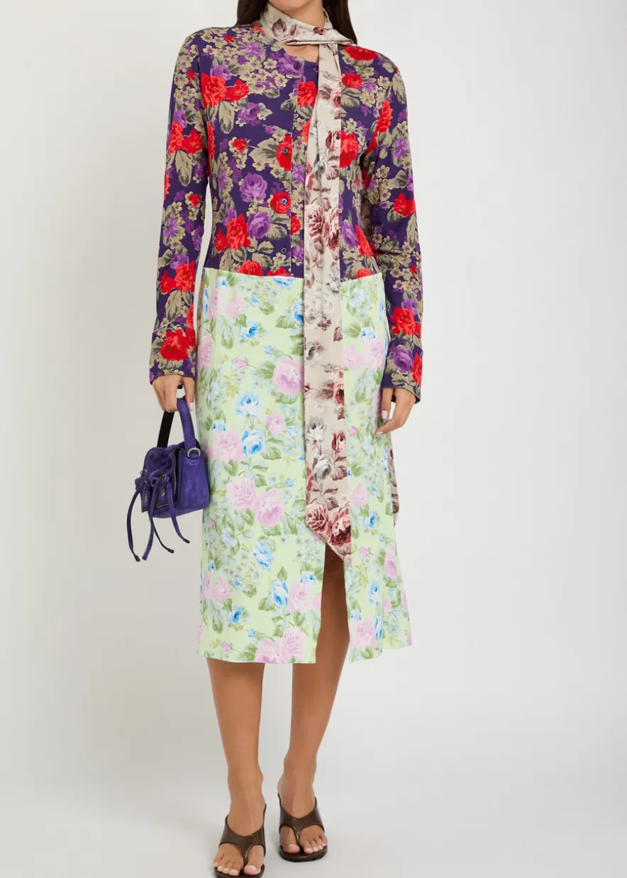 Dalmati floral-print crepe midi dress