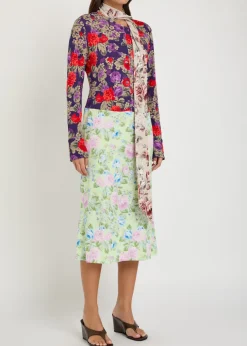 Dalmati floral-print crepe midi dress