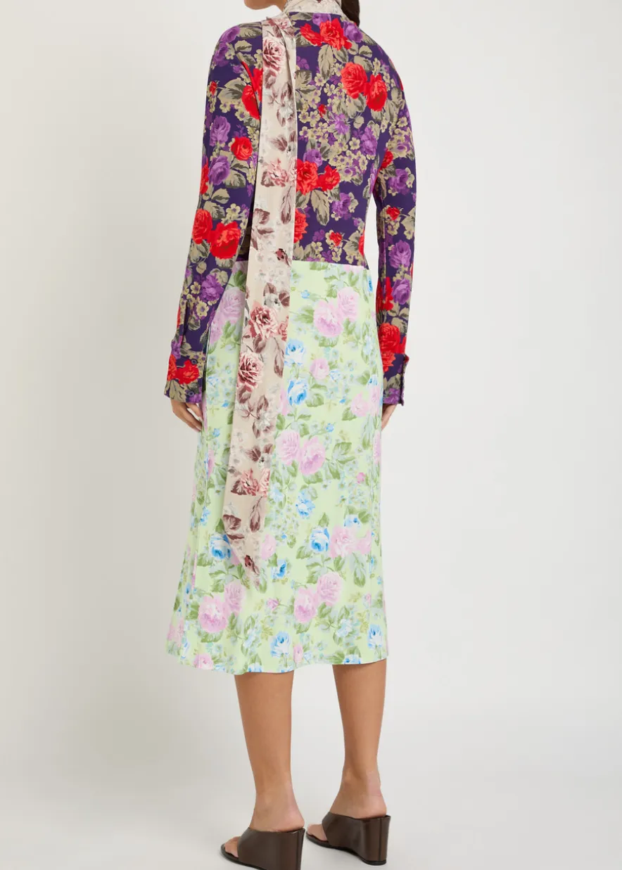 Dalmati floral-print crepe midi dress