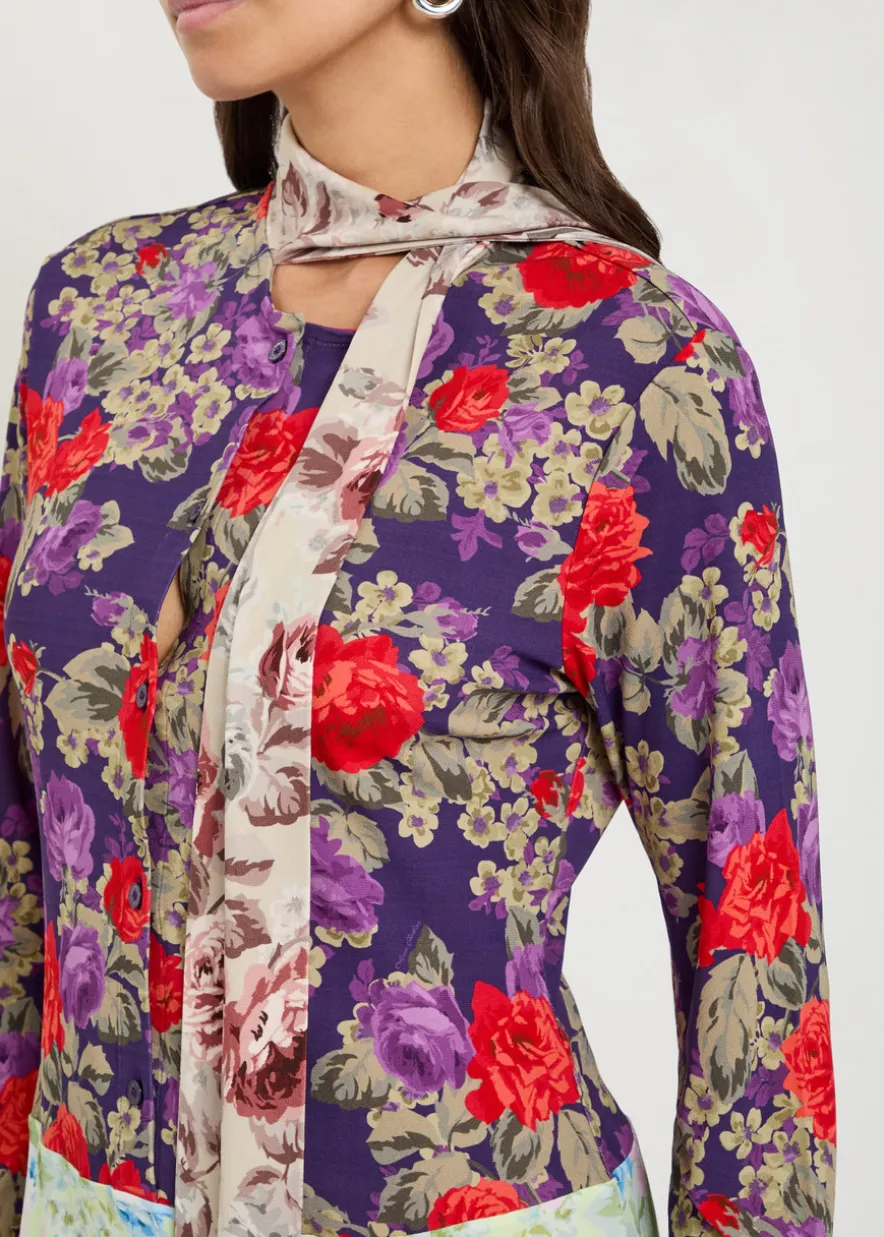 Dalmati floral-print crepe midi dress