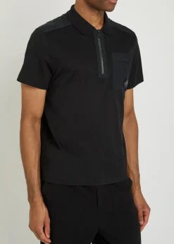 Dalon panelled piqué cotton polo shirt