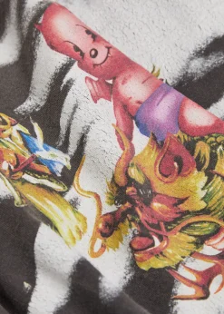 Damaged printed cotton T-shirt