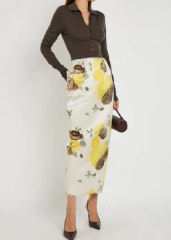 Damian floral-print midi skirt