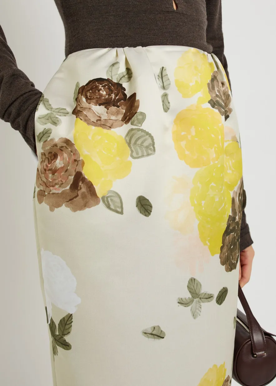 Damian floral-print midi skirt