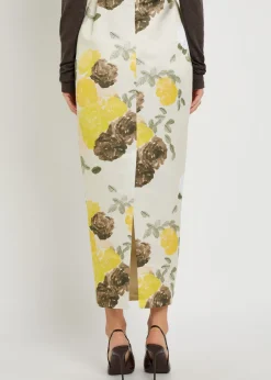 Damian floral-print midi skirt