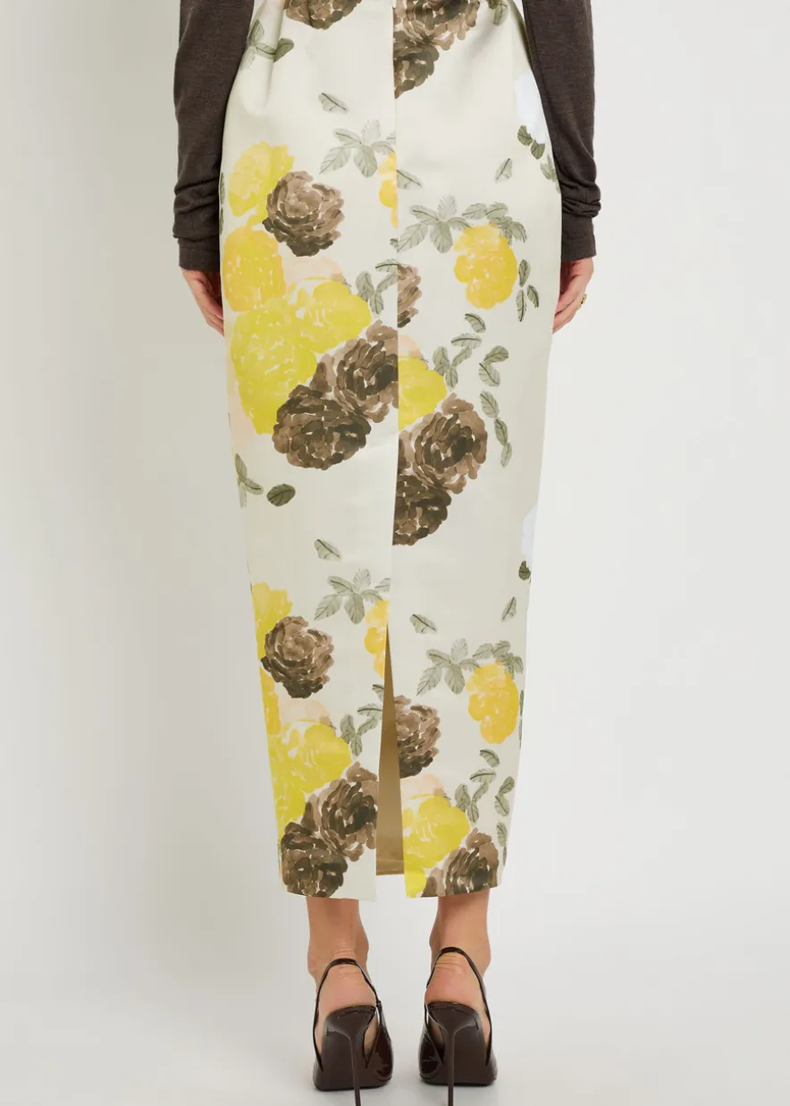 Damian floral-print midi skirt