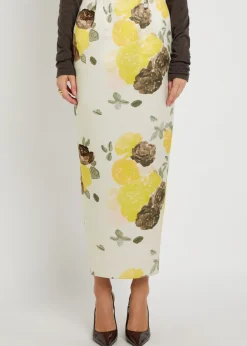 Damian floral-print midi skirt