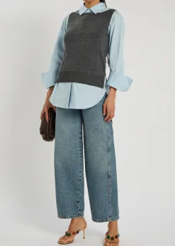 Damian layered stretch-cotton poplin shirt