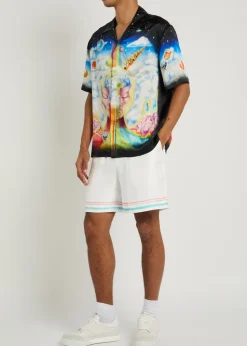 Dance Joy printed silk shorts