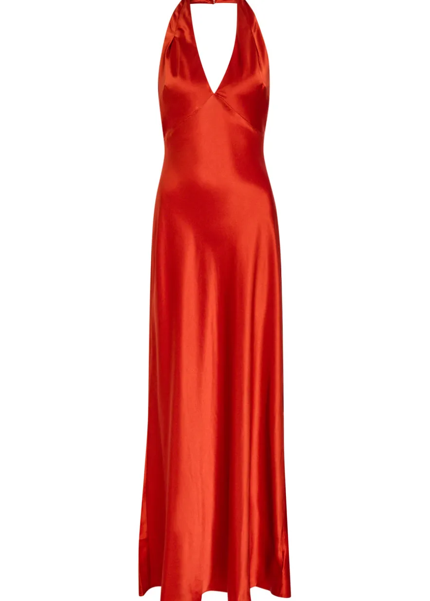 Daniela halterneck silk dress
