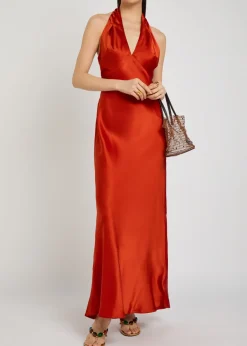 Daniela halterneck silk dress
