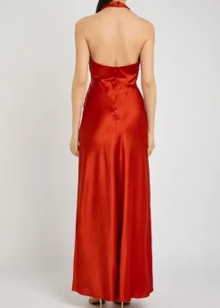 Daniela halterneck silk dress