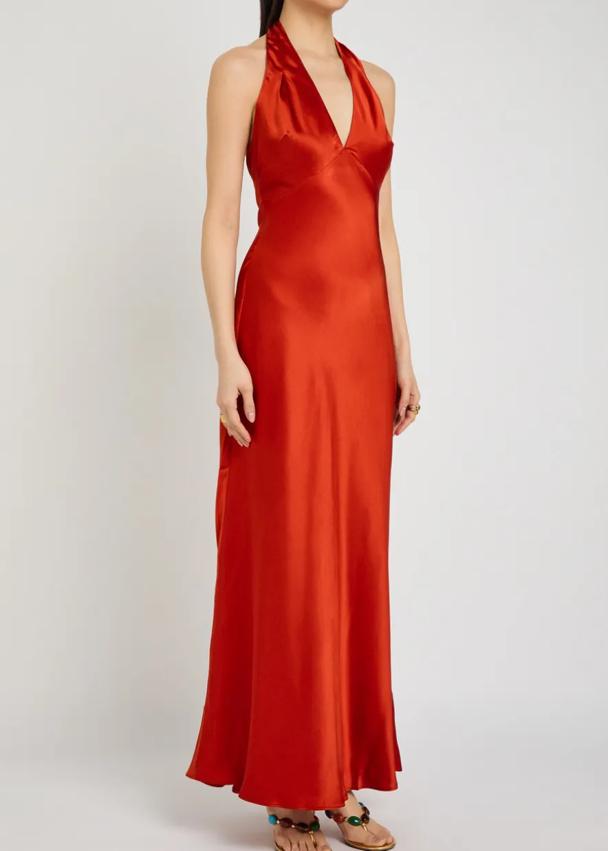 Daniela halterneck silk dress