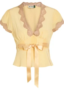 Daniela lace-trim silk top