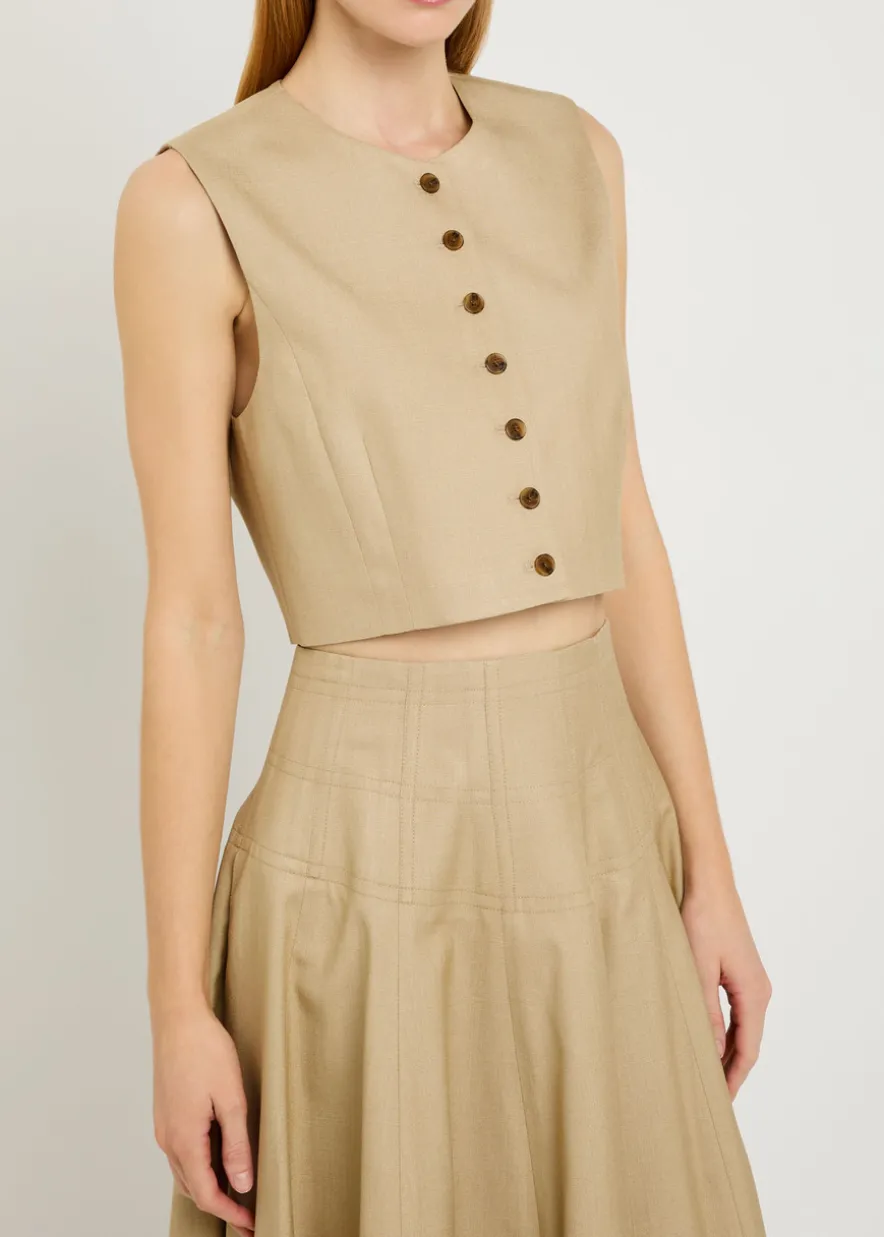 Danielle silk tussah crop top