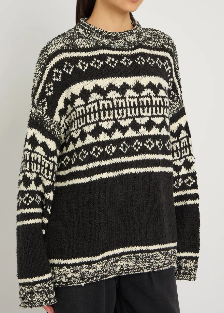 Dani patterned cotton-blend jumper