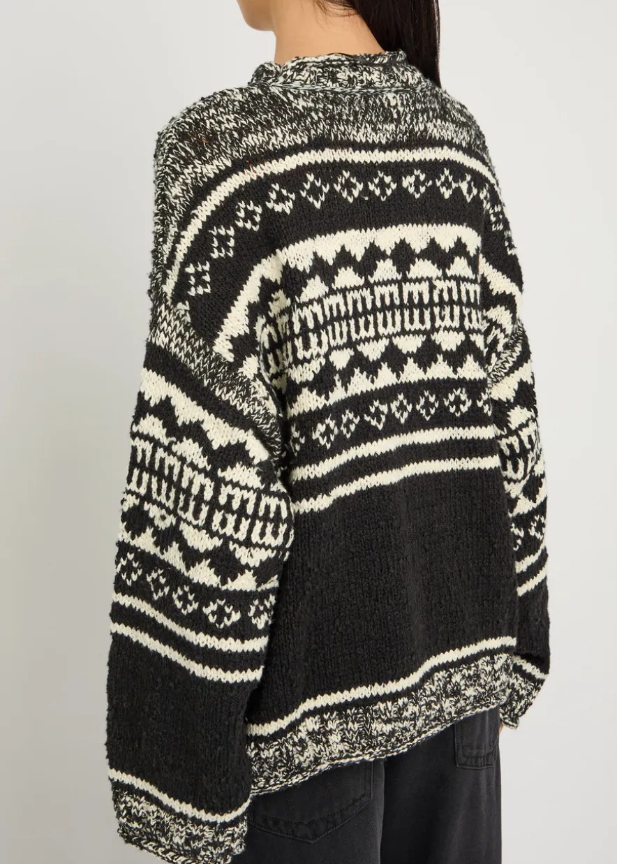 Dani patterned cotton-blend jumper