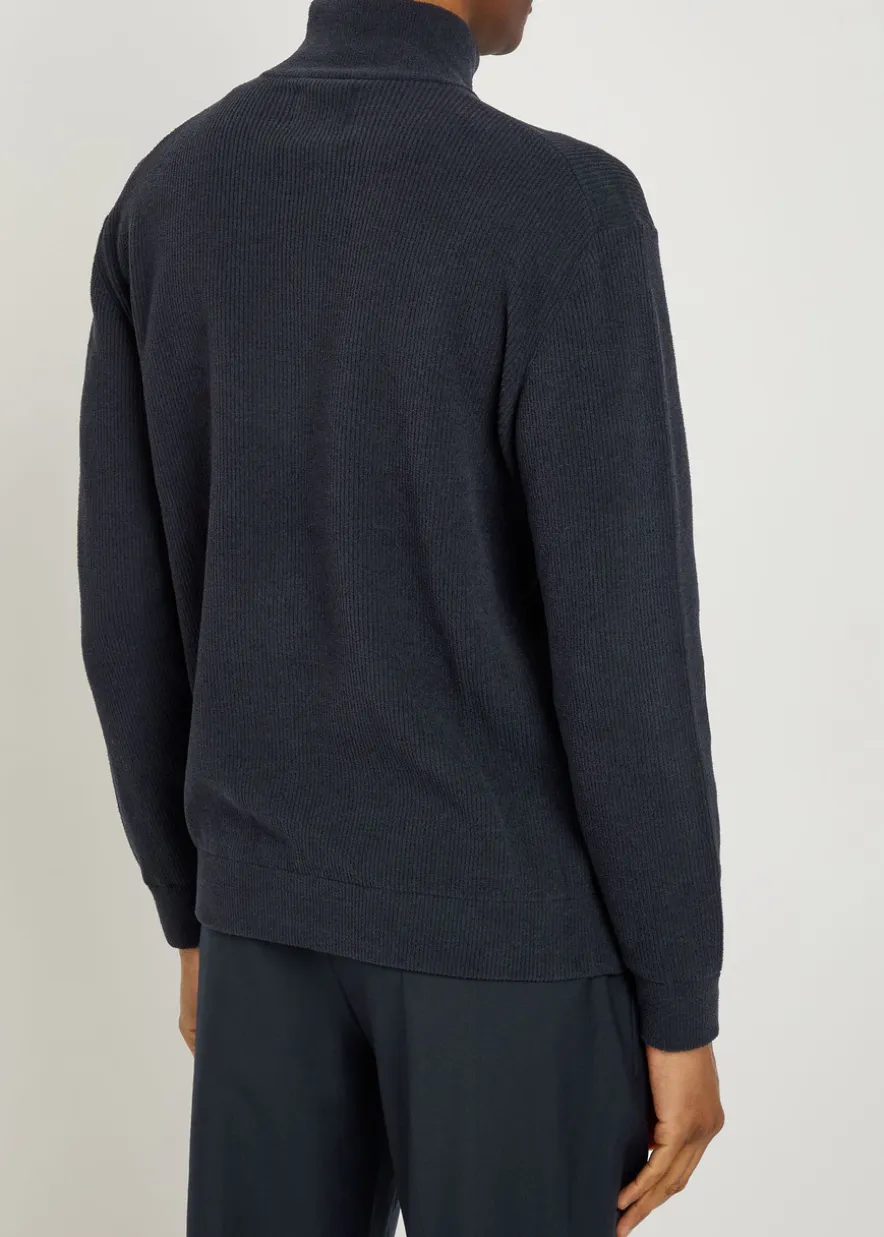 Danny half-zip ribbed knit jumper