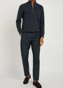 Danny half-zip ribbed knit jumper