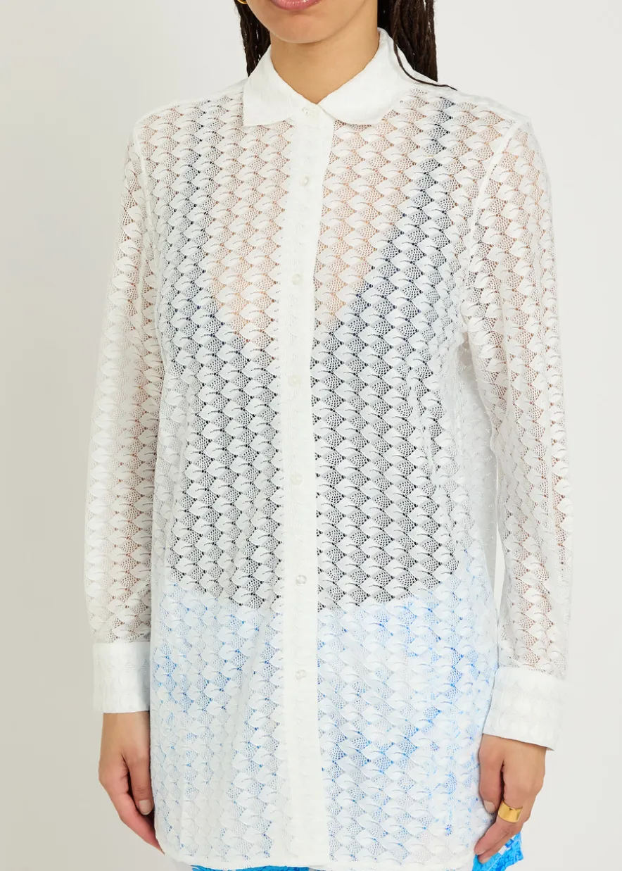 Daria lace cover-up shirt