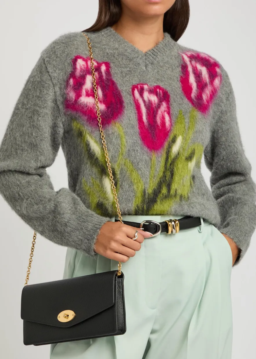 Darley grained leather clutch