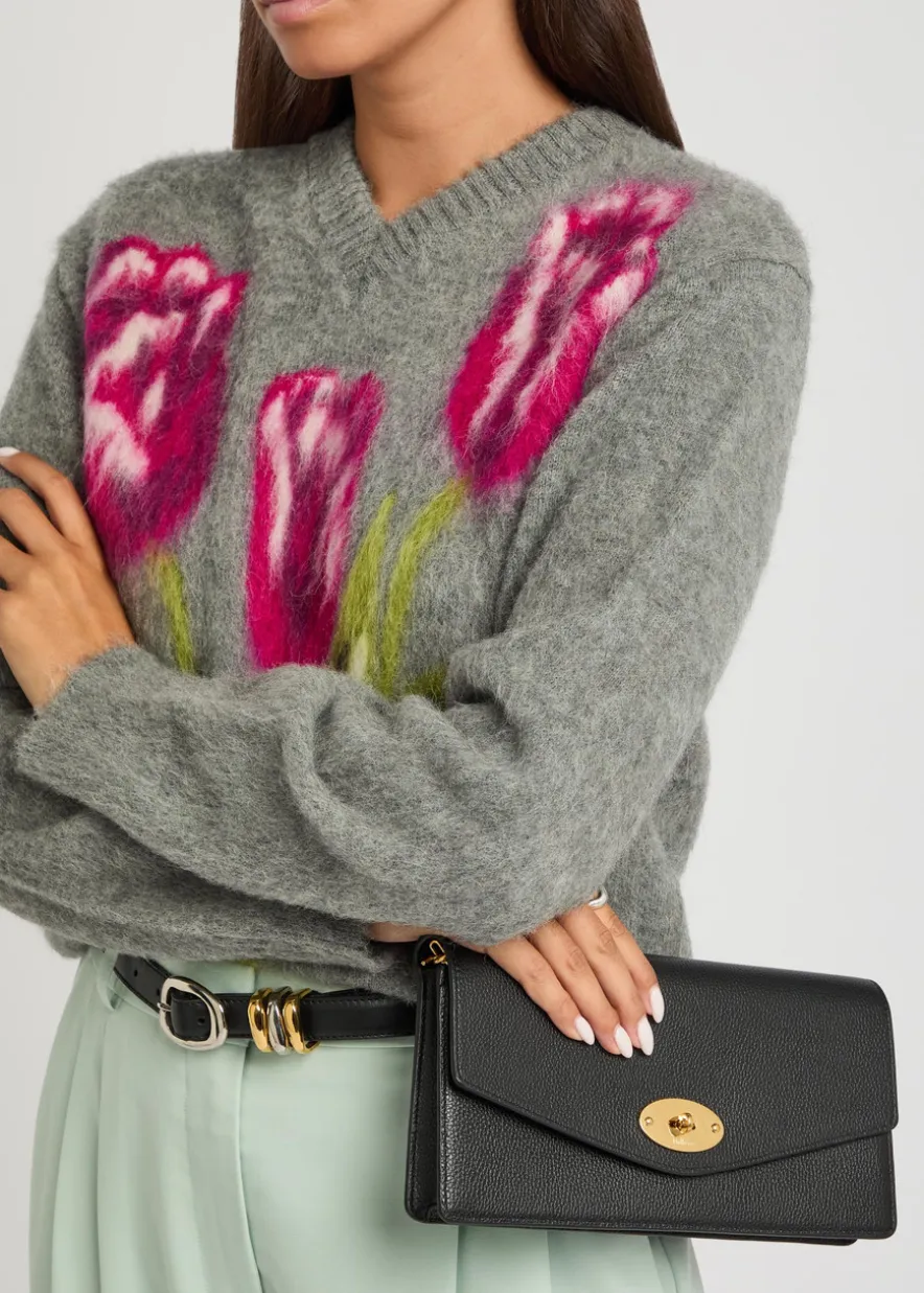 Darley grained leather clutch