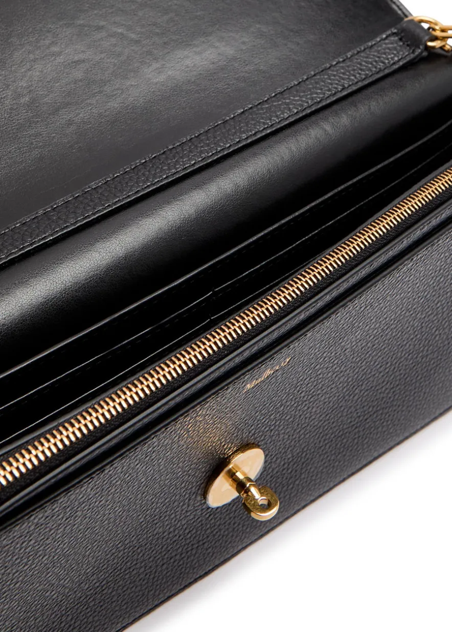 Darley grained leather clutch