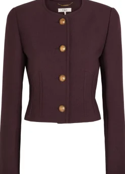 Darted cropped wool jacket