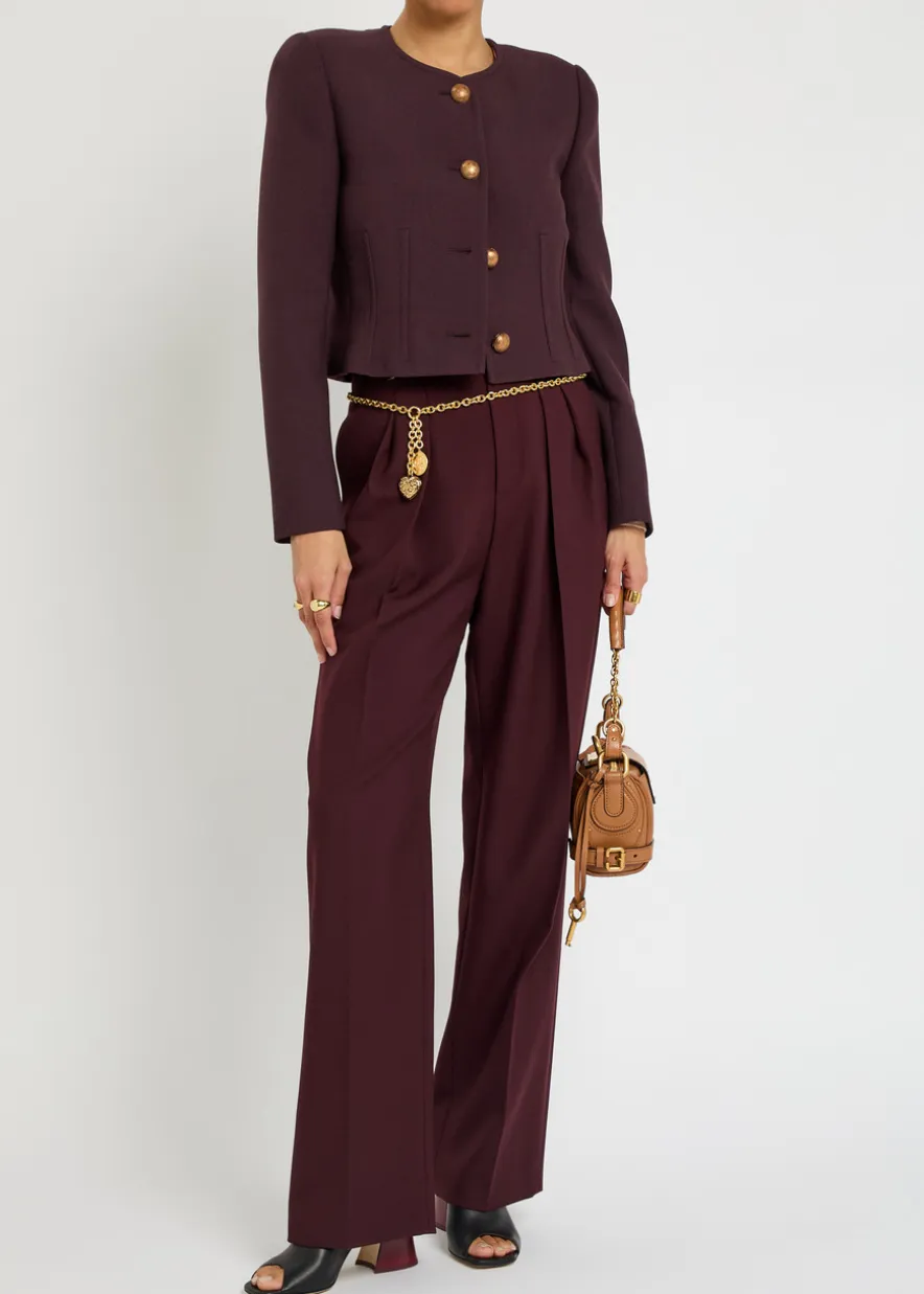 Darted cropped wool jacket