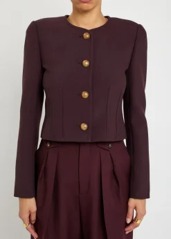 Darted cropped wool jacket