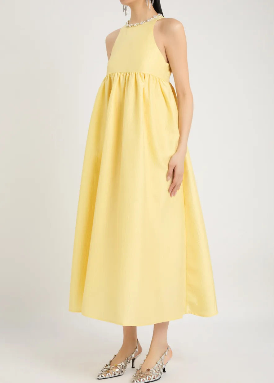 Darya crystal-embellished taffeta midi dress