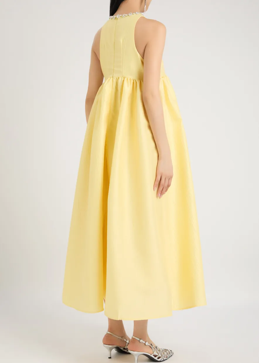 Darya crystal-embellished taffeta midi dress
