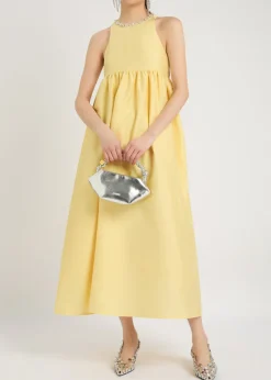 Darya crystal-embellished taffeta midi dress