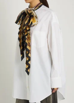 Dasca printed neck-tie cotton-poplin shirt