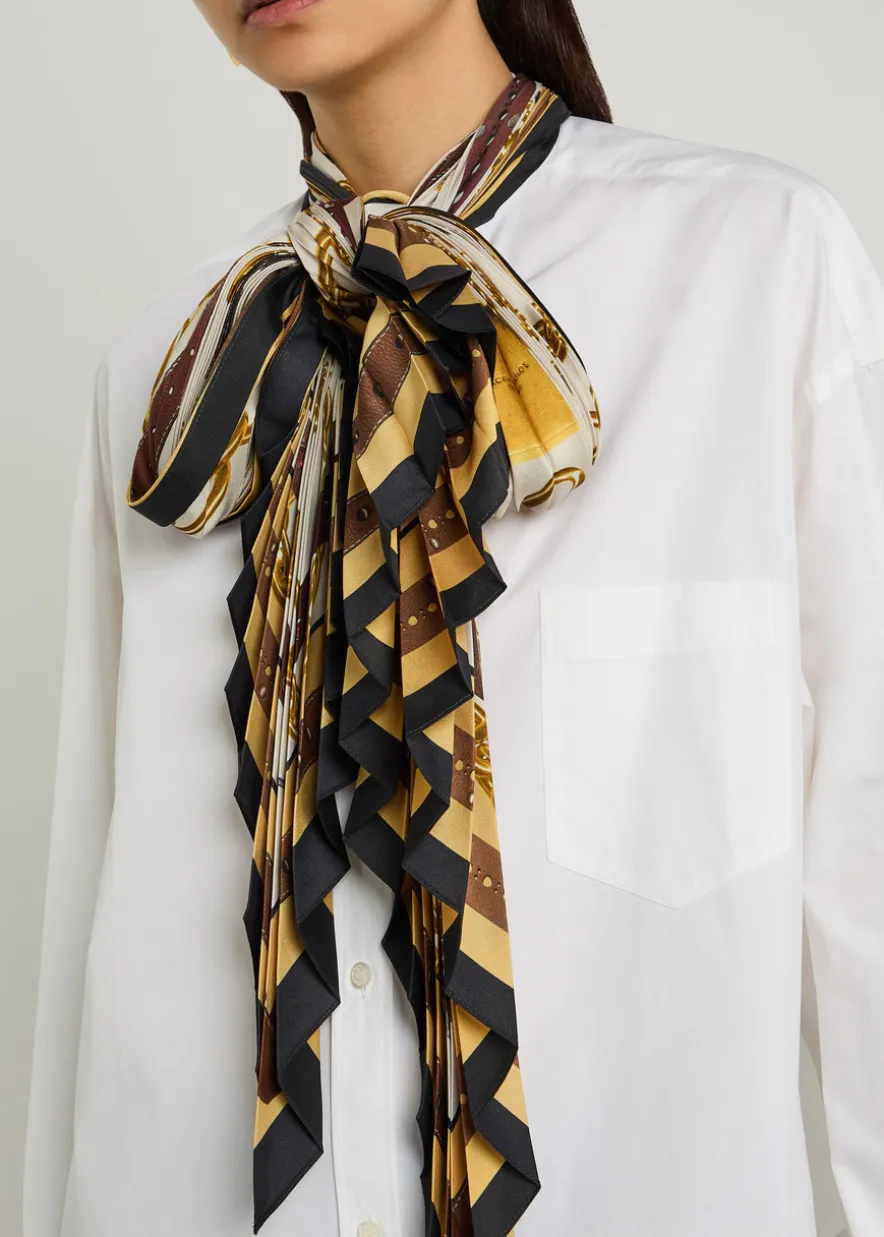 Dasca printed neck-tie cotton-poplin shirt