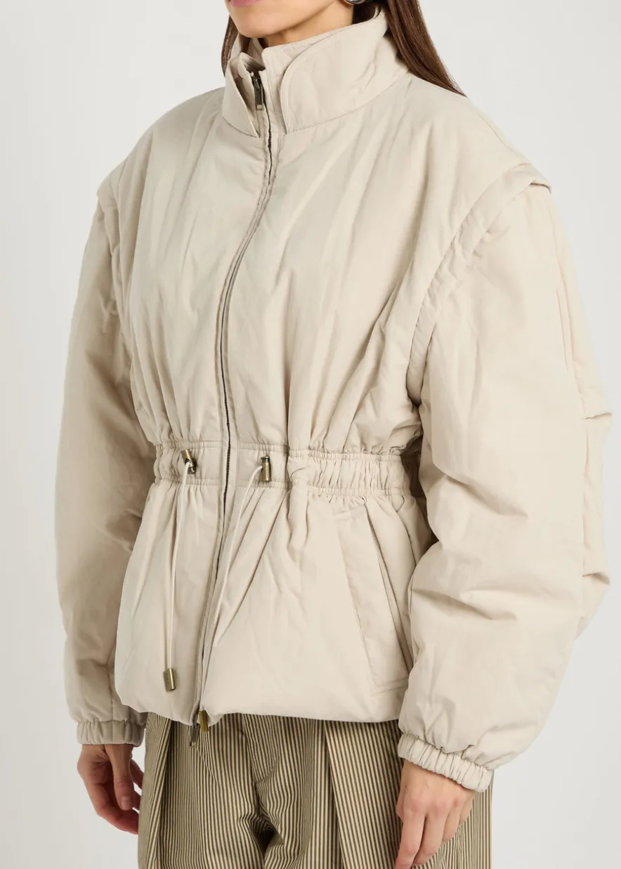 Dastyni detachable-sleeve padded coat
