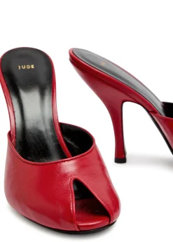 Date 105 peep-toe leather mules