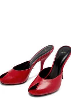 Date 105 peep-toe leather mules