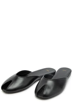 Date peep-toe leather sandals