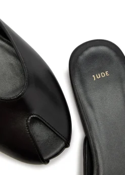 Date peep-toe leather sandals