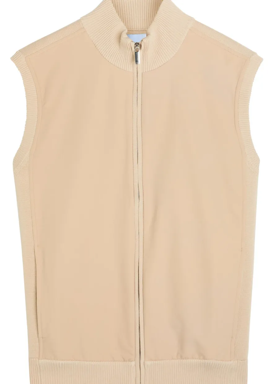 Davi Hybrid panelled stretch-knit gilet