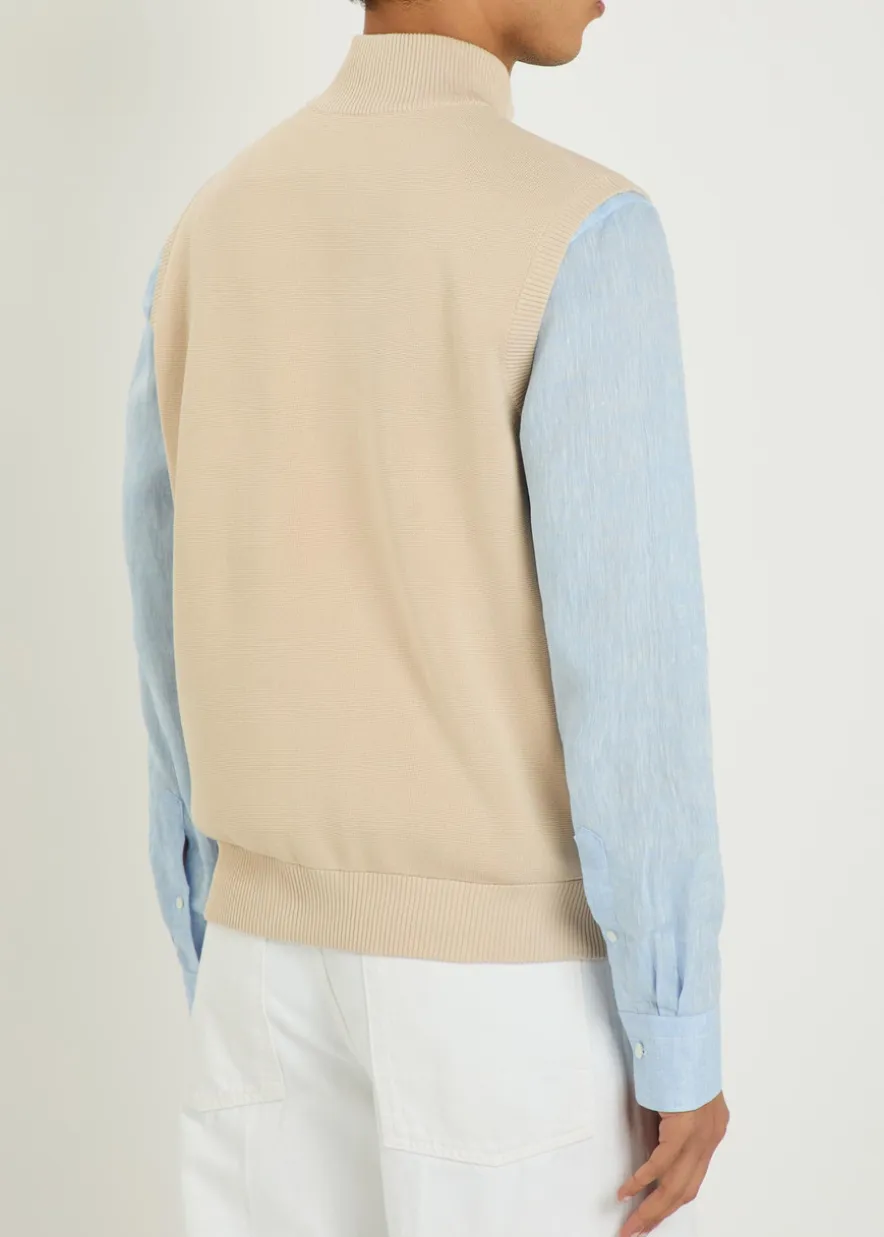 Davi Hybrid panelled stretch-knit gilet