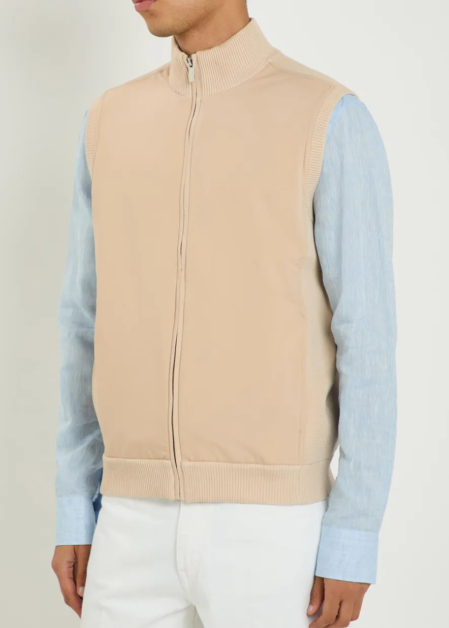 Davi Hybrid panelled stretch-knit gilet