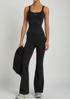 Dayflex fold-waist flared stretch-jersey trousers