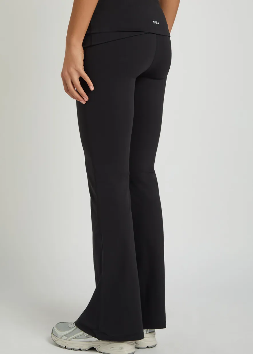 Dayflex fold-waist flared stretch-jersey trousers